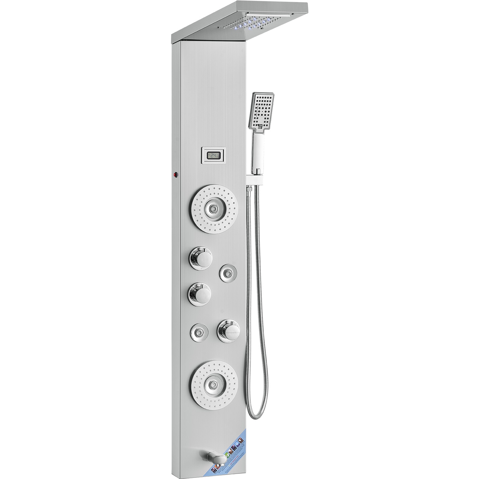 Shower Panel System With Rainfall Waterfall And Massage Jets_voghion.com